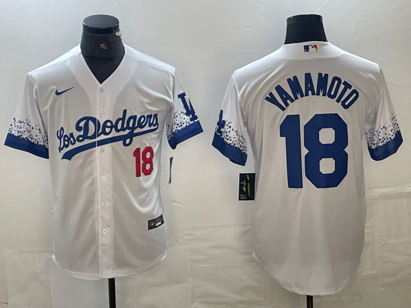 Men's Los Angeles Dodgers Yoshinobu Yamamoto #18 White Jersey